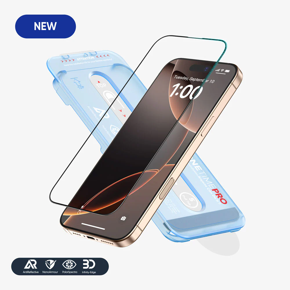 NanoArmour ONETIME PRO Anti Reflective PolarSpectra 3D Infinity Edge – iPhone 17 / 16 / 15 Series - Image 14